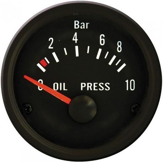 AutoStyle manomètre de pression d'huile avec capteur 52 mm 12 volts noir