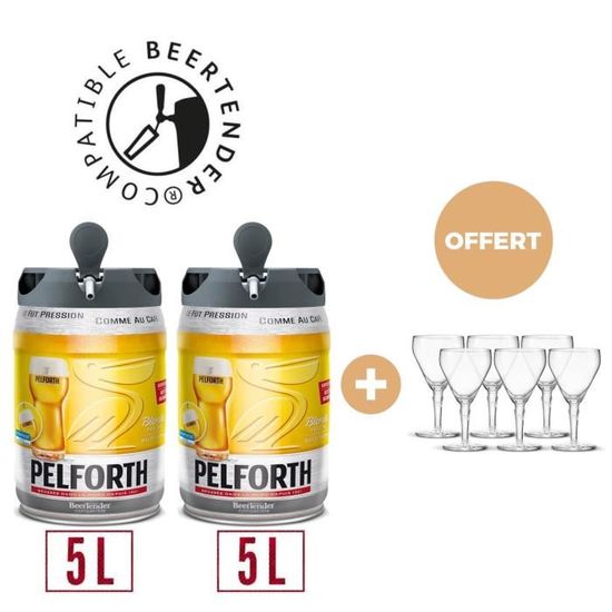 Pelforth - Bière blonde 5.8° - 3 fûts de 5L - La cave Cdiscount