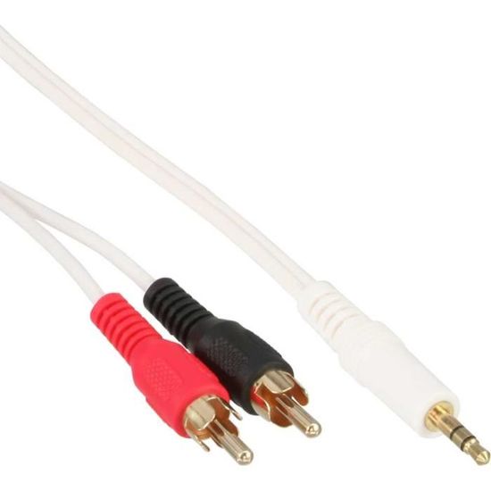 Câble RCA/Jack InLine®, 2x RCA Mâle vers 3,5mm Jack Mâle