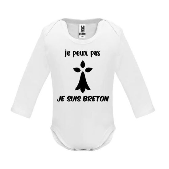 Body Bébé Manches Longues Humour "Bébé Surprise" - 100% Coton - Tailles 3 à 18 Mois - Lavable 30°C