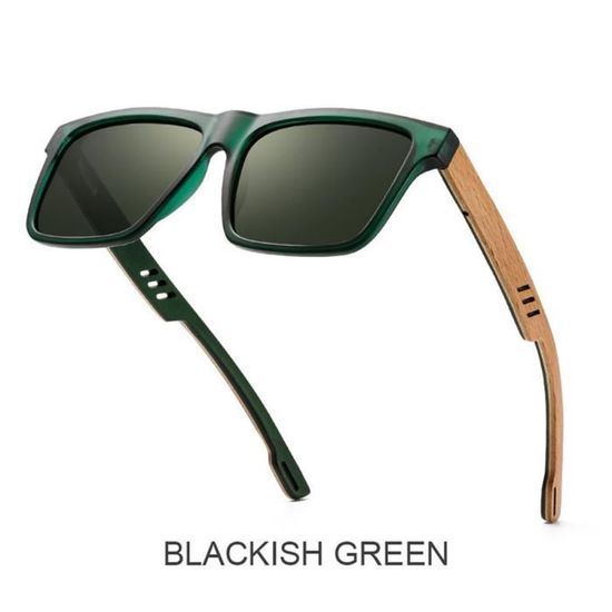 BRAVOTW Lunettes de soleil Homme Polaris es en Bambou anti