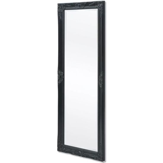 Miroir Baroque Shabby Chic à Colonne - Style Antique, Cadre Bois Gris, Mural Plein Longueur (85x156 Cm)