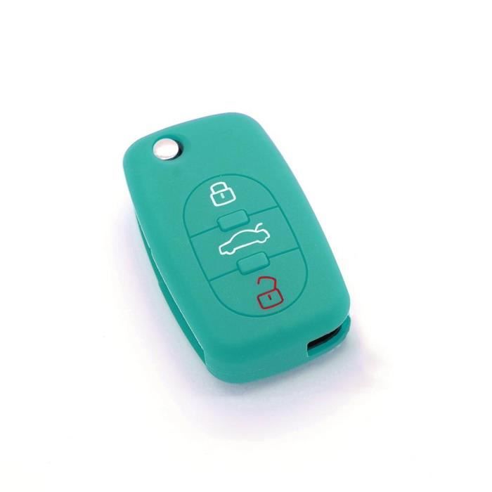 housse de clé en silicone pour Audi A1 A3 A4 A5 A6 A8 TT Q7 3 boutons. Phosphorescent