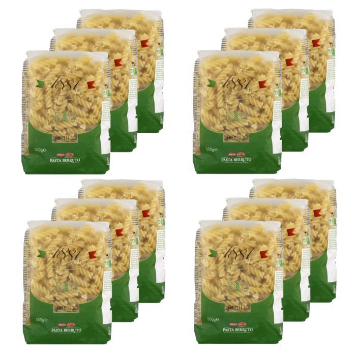 Lot 12x Pâtes italiennes Fusilli 36 BIO - 1881 Pasta Berruto - paquet 500g