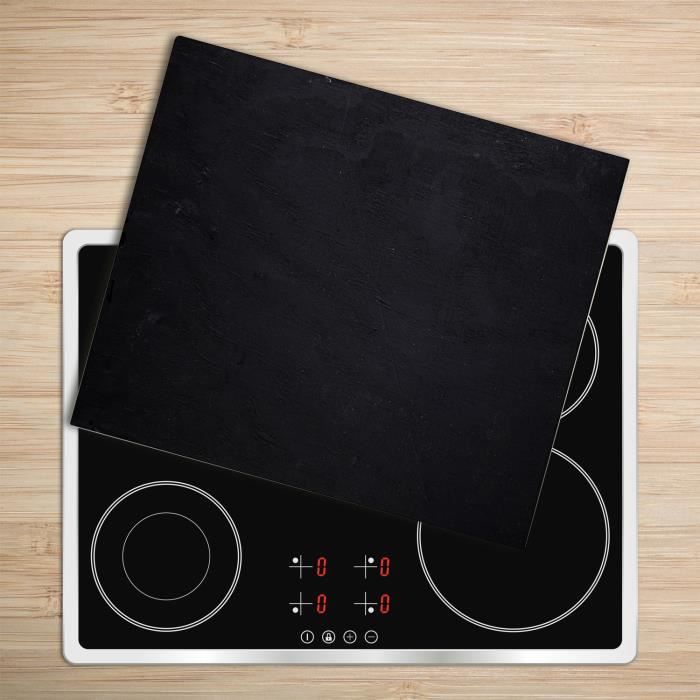 Tulup Glass Planche à découper avec couvercle protecteur pour cuisine résistant chaleur 60x52 cm - „Tableau Noir”