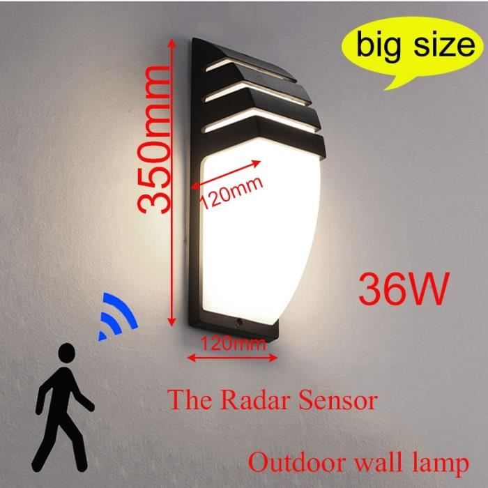 Applique murale Led étanche avec détecteur de mouvement par Radar, éclairage d'extérieur à haute luminosité, radar sensor -NOAH493