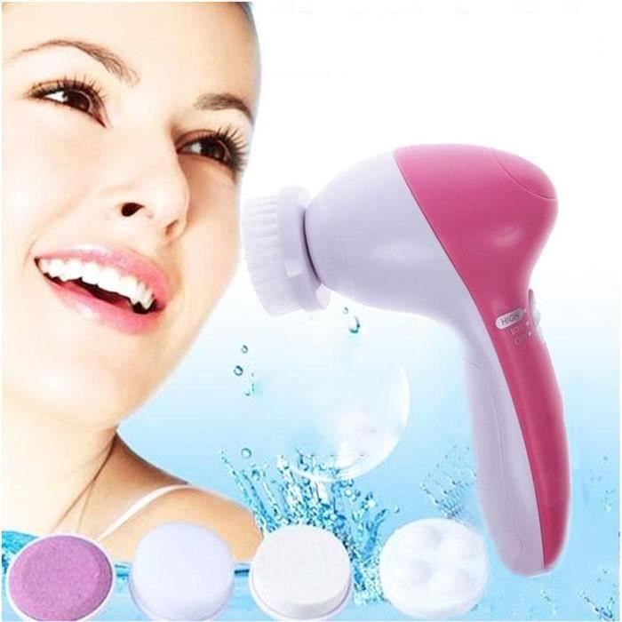 5 en 1 Brosse nettoyante visage Brosse de visage électrique lavage Massage Nettoyeur du visage