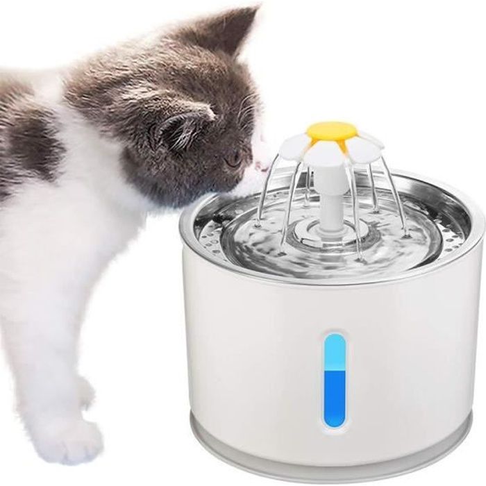 2.4L Fontaine d'eau pour chat chien, USB Distributeur d'eau pour chien, chat Automatique, Distributeur d'eau chien pour voyage Gris