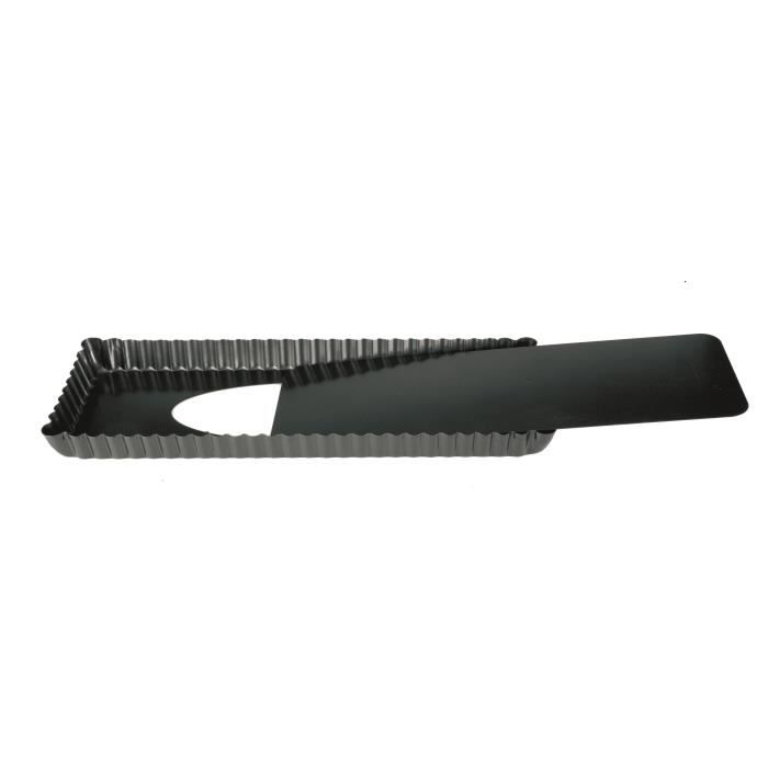 MOULE RECTANGULAIRE FOND AMOVIBLE - ACIER ANTI-ADHERENT - DIMENSIONS 36 X 13 CM - HAUTEUR 2,5 CM - PASSE AU LAVE-VAISSELLE.