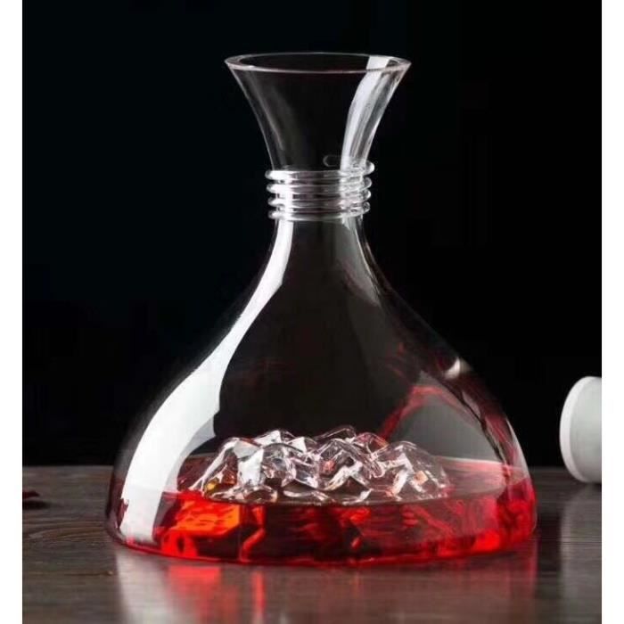 Carafes vin,Verre cristal sans plomb fait à la main grand vin rouge carafe rapide distributeur de vin - Type Iceberg decanter01 #A