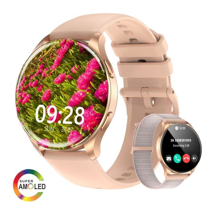 Blackview R8 Montre Connectée Femme Bluetooth Multisports étanche Smartwatch Compatible avec Samsung Iphone HUAWEI XIAOMI Rose