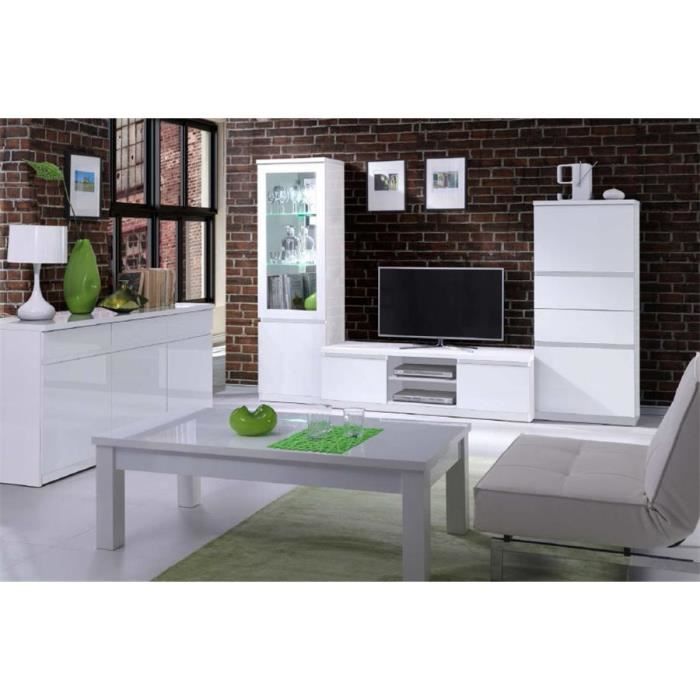 Meuble TV design FABIA - Blanc