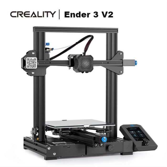 Imprimante 3D Creality Ender 3 V2 (Ender 3 Pro amélioré) avec carte mère silencieuse 32 bits et impression de CV 220x220x250mm