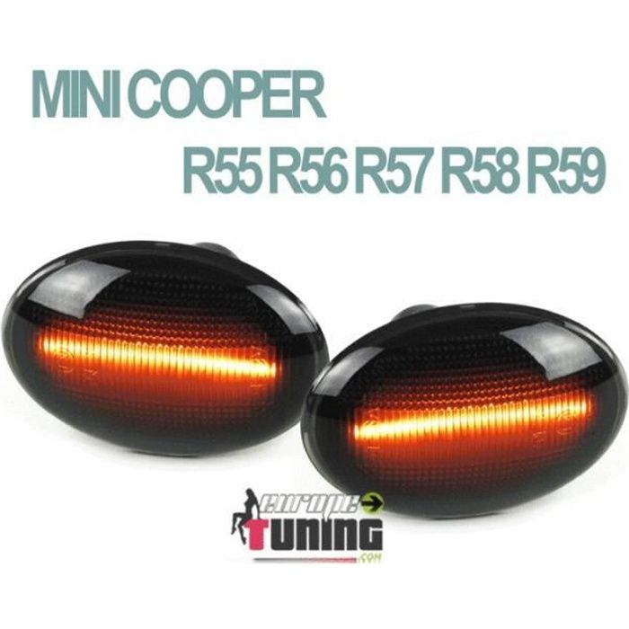 REPETITEURS NOIRS CLIGNOTANTS LEDS MINI COOPER R55 R56 R57 R58 R59 (04881)