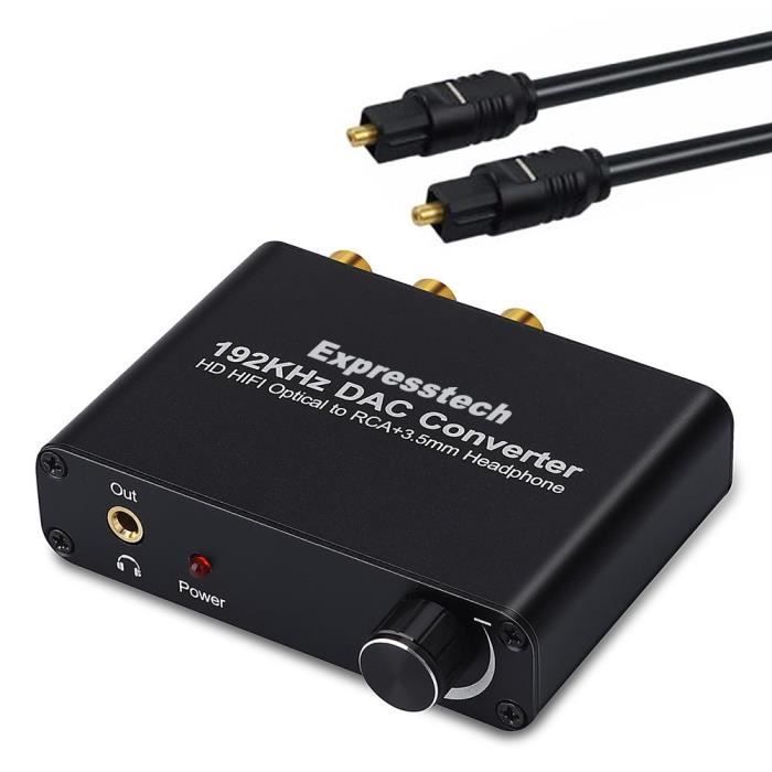 Audio Numérique vers Analogique Adaptateur DAC Convertisseur SPDIF Coaxial a RCA