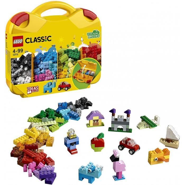 10713 classic la valisette de construction, boîte de rangement jouets, briques colorées amusantes pour enfants