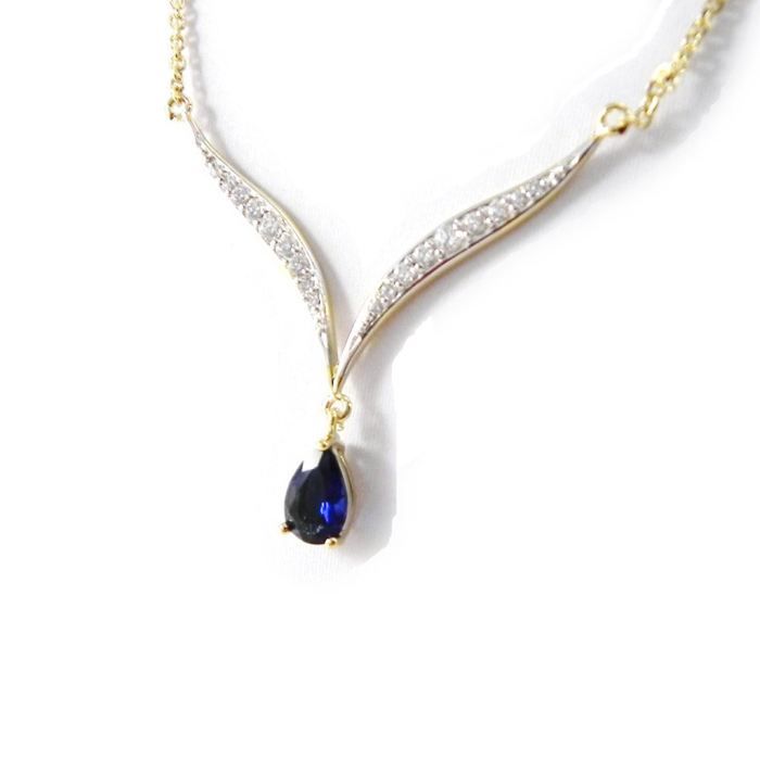 Collier Plaqué-Or  Alicia  Saphir Blanc