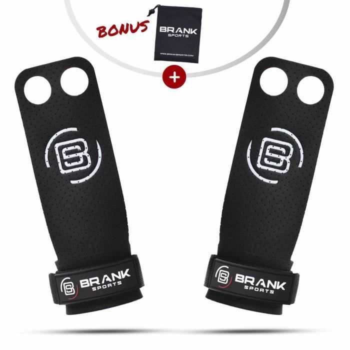 BRANK SPORTS Maniques Crossfit en Cuir Panther 2 Trous pour Protection des Mains - Crossfit / Gymnastique / musculation