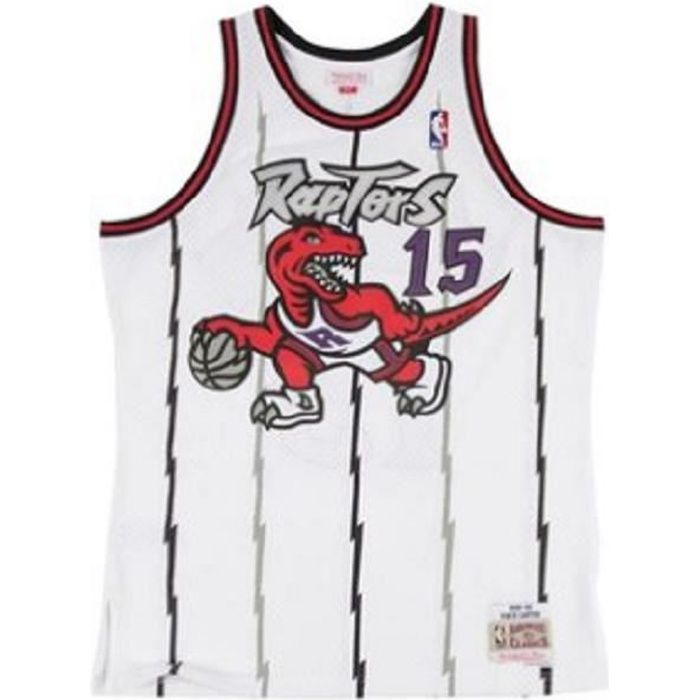 Toronto Raptors Vince Carter 15 Maillot de basketball Swingman Throwback blanc(Size:XL)