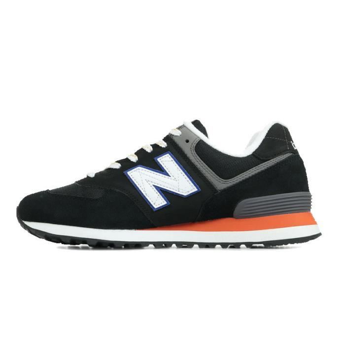 Basket New Balance - Réf. ML574-HI2. Couleur : Noir, Blanc, Violet, Orange. Détails. - Tige textile et en daim et en maille textile