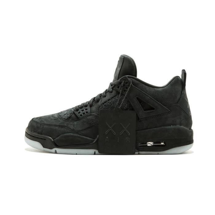 Kaws x Air Jordan 4 Noir AJ4 Noir Daim Lumineux édition Limitée Rétro Chaussures De Sport Mode Chaussures De Basket-ball