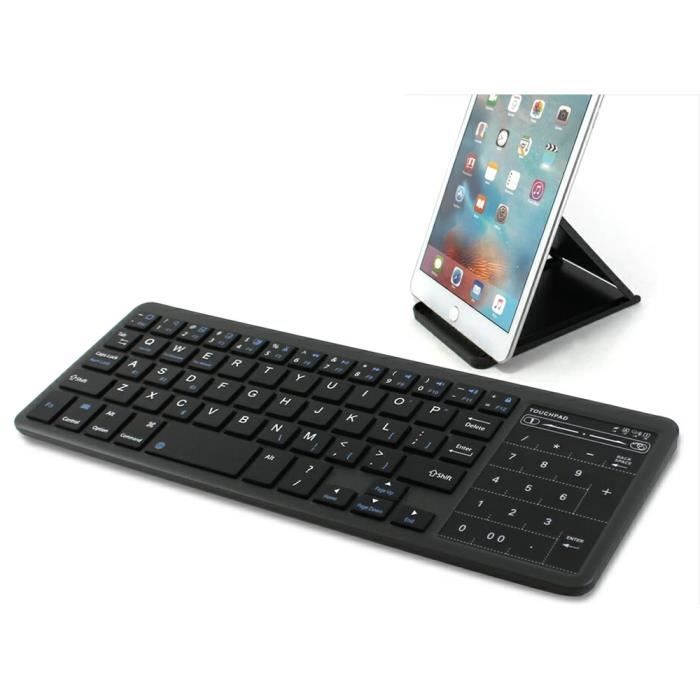 Ovegna BT12: Clavier sans Fil Bluetooth, rétro-éclairé RGB, Pavé Tactile & Numérique, Batterie Lithium Rechargeable, avec sortie USB