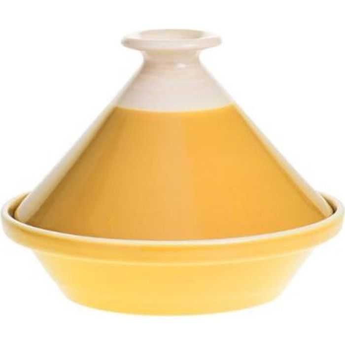 Plat à Tajine en Faïence -Sofia- 27cm Moutarde Jaune
