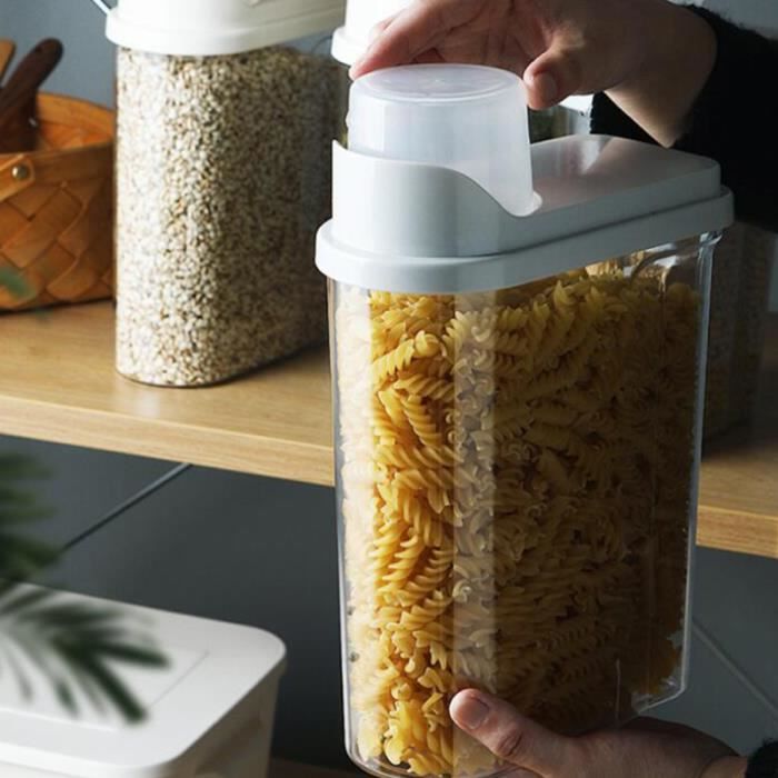 Grains Storage Tank Plastic Jar Sealed Can Food Classification Container Box (White) COFFRET DE MAQUILLAGE