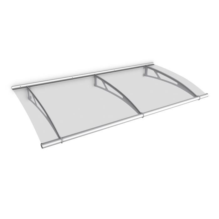 Auvent marquise de porte, 200 x 95 cm, LT-Line, transparent, fixations inox, Schulte