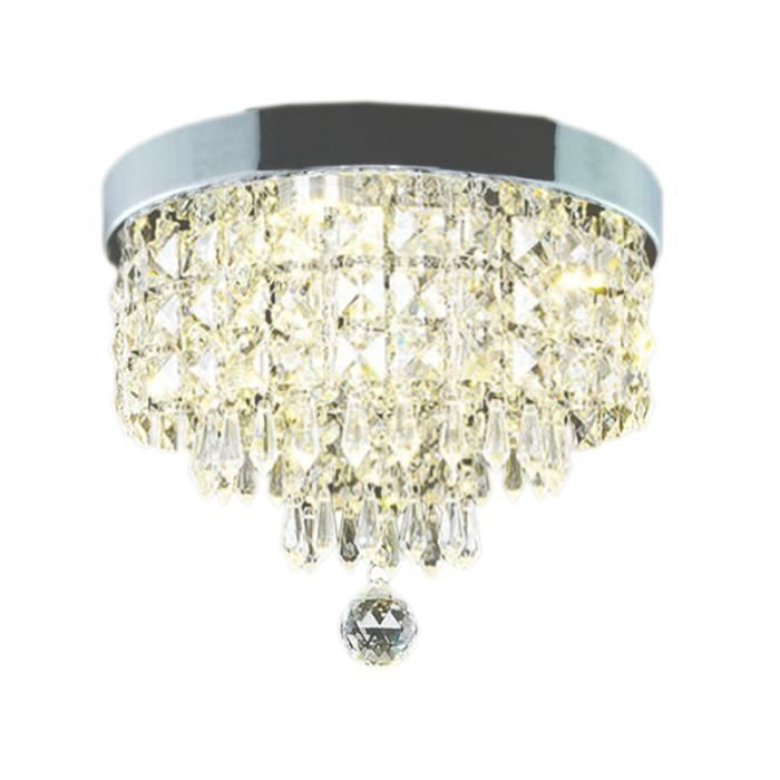 Moderne Cristal Led Plafonnier Luminaire pour Lampe IntéRieur Surface Montage Plafond Lampe pour Chambre Salle à Manger 250Mm Blanc