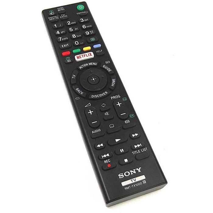 Originale Sony RMT-TX100D - Télécommande d'origine pour téléviseur - Bouton Netflix Télé TV