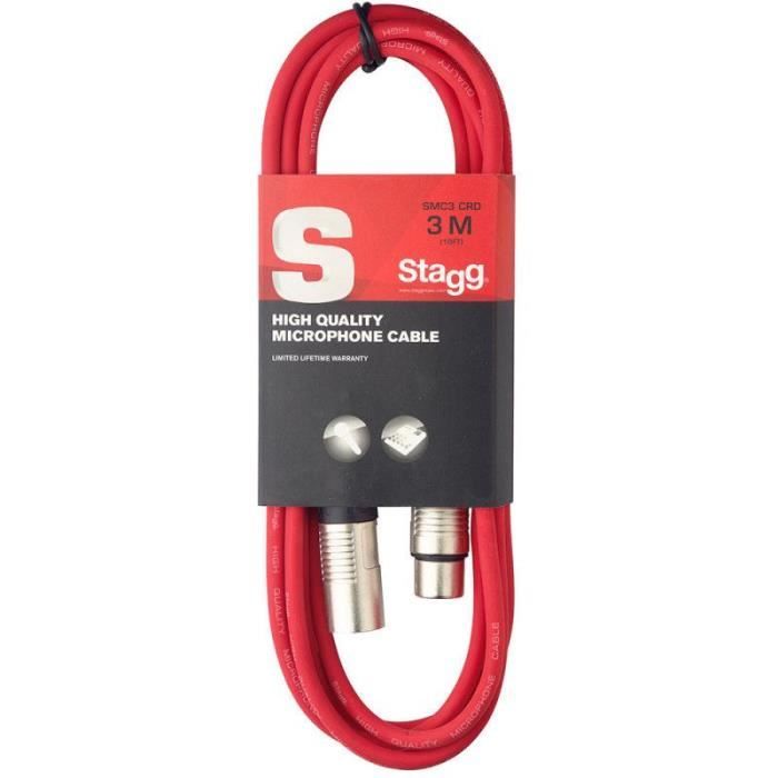Stagg SMC3CRD Câble Microphone De Haute Qualité XLR-XLR Prise 3m