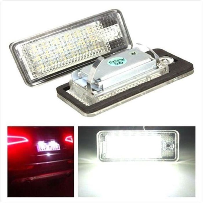 BT06394-2 x FEUX PLAQUE 18 LED 6000K LICENSE ECLAIRAGE POUR AUDI A3 S3 A4 S4 B6 B7 A6 S6 A8 Q7