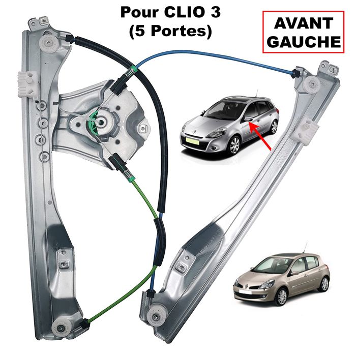 Lève-vitre Avant Droit Pour Renault Clio III (2005-2014) - Compatible TGX I, Moteur Confort