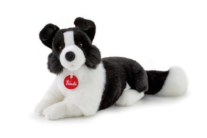 Peluche - Trudi - 11996 - Border Collie - Blanc/Noir - Lavable en machine - 15x30x23 cm