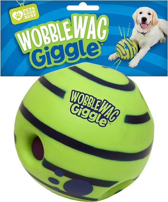 Comparer les prix de Wobble Wag Giggle Ball, jouet interactif pour chien, sons de rire amusants lorsqu'il est roulé ou secoué
