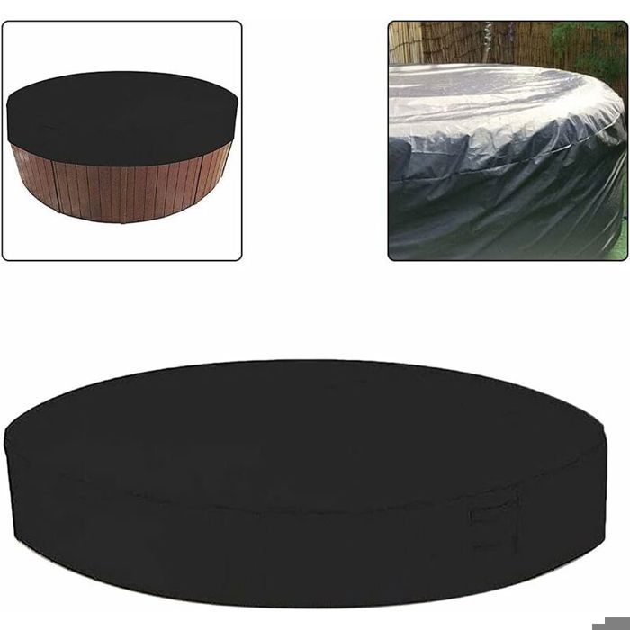 Bâche Spa Ronde Schleuder - Ø200xH30cm - Tissu Oxford 420D Anti-UV - Étanche