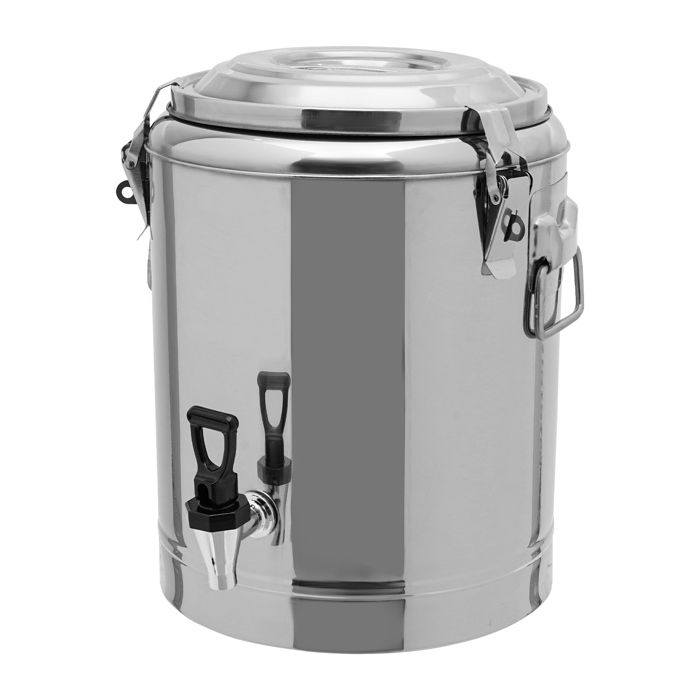 Distributeur de boissons avec poignées- 14L - en acier inoxydable - peut conserver la chaleur - argent