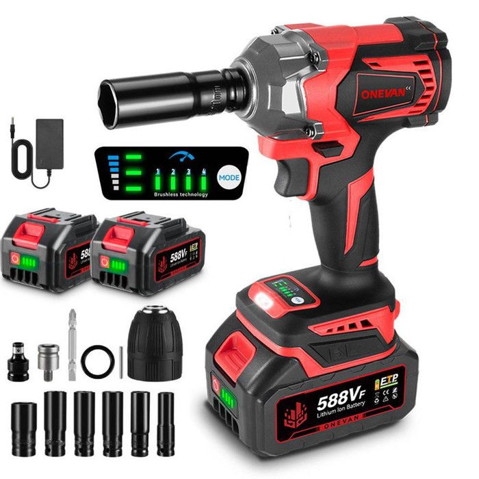 Clé à Chocs Sans Fil Brushless 700Nm - Boulonneuse Électrique 18V Compatible Makita Avec 6 Douilles
