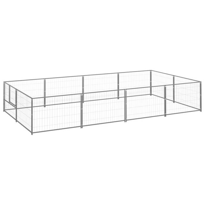Meilleurs prix pour Chenil pour Chien Exterieur Argenté 400x200x70 cm Acier Cage Chien avec Porte Enclos Animaux Espace dexercice
