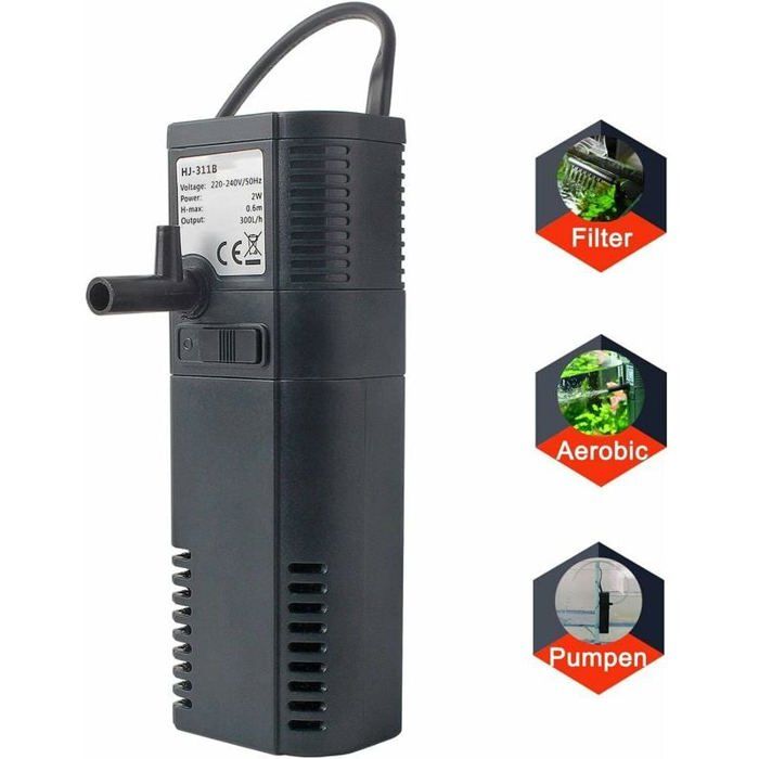 Comparer les prix de Filtre daquarium filtre interne pompe de filtre interne avec tige de pulvrisation pour aquarium 300L 300L H 2W ODIPIE