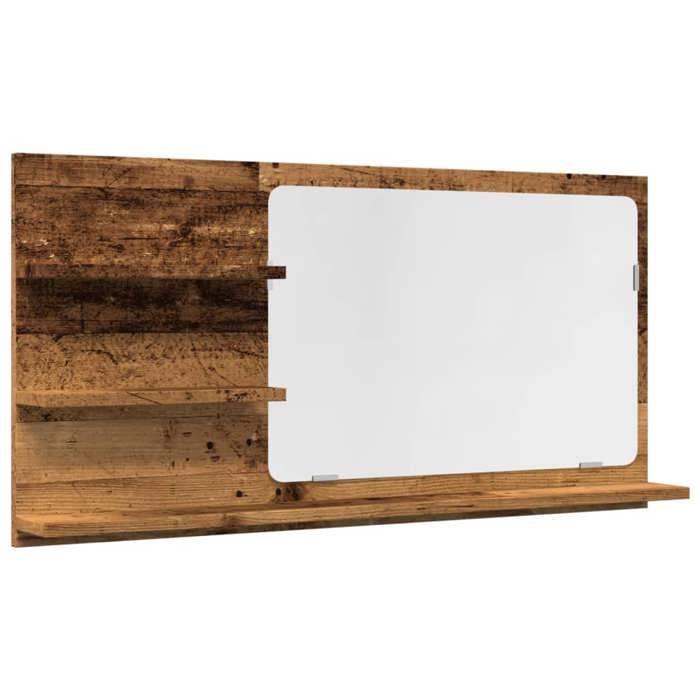 CLARENCE® Armoire de salle de bain à miroir - Armoire Murale - vieux bois bois dingénierie LL0289