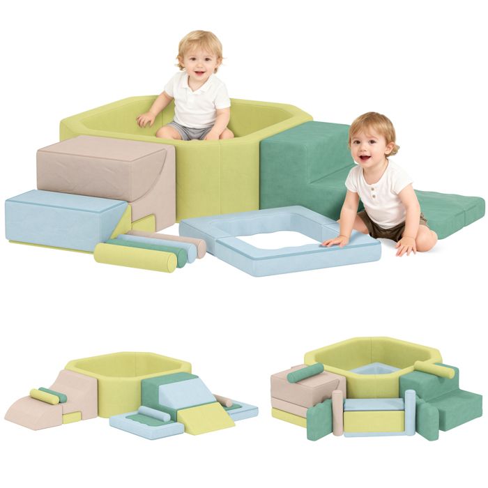 Parcours motricité bébé 10PCS, module motricité bébé en mousse EPE avec housse en revêtement PU, multicolore | Leroy Merlin Parcours motricité bébé 10PCS, module motricité bébé en mousse EPE avec housse en revêtement PU, multicolore | Leroy Merlin