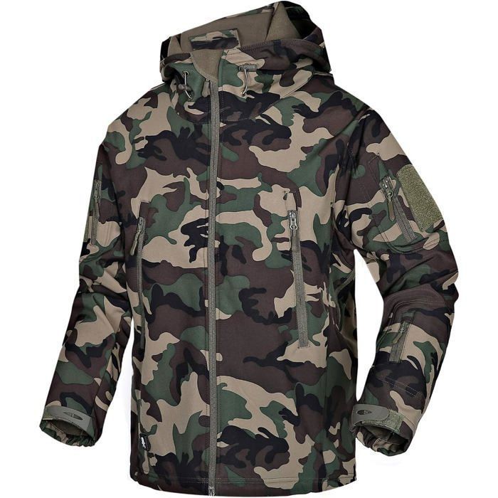 Hommes Softshell Vestes Militaire Tactique Imperméables Toison Manteau dhiver Outdoor Sweat à Capuche