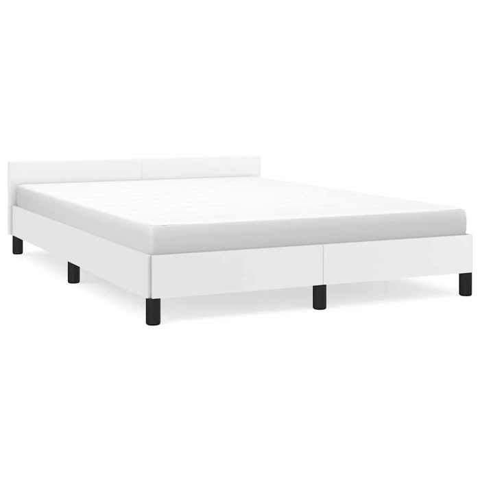 SALE 2026Cadre de lit Adulte et jeunes - Structure pour lit 2 personnes - avec tête de lit - 197x146x50cm blanc 140x190cm23.8 Kg