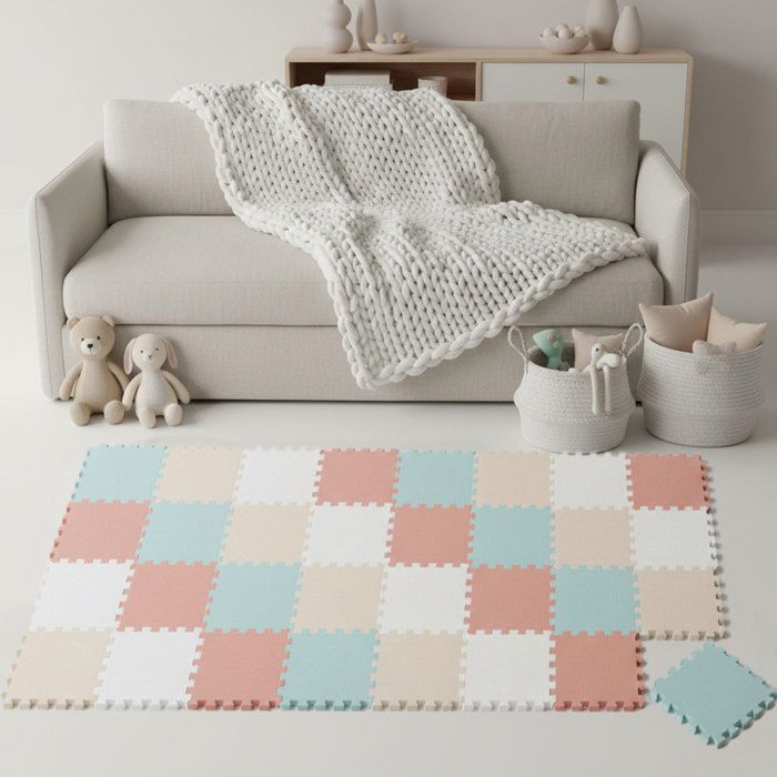 Tapis de Sol Bébé - 30x30 cm - Dalles en Mousse EVA - Carrés Puzzle Enfant - 36 Pièces