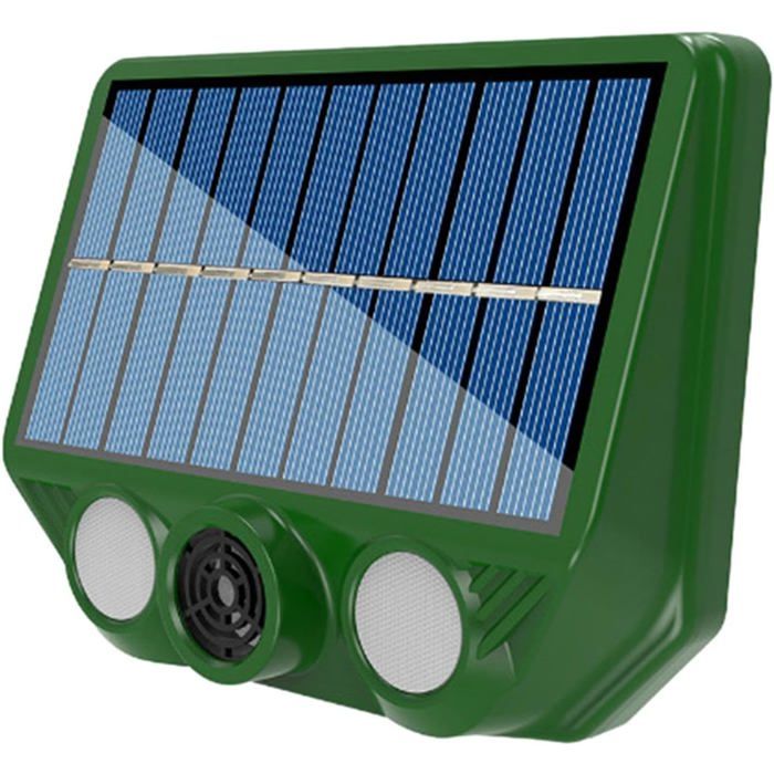 Répulsif solaire pour animaux avec détecteur de mouvement lampes clignotantes LED appareil de contrôle à énergie solaire