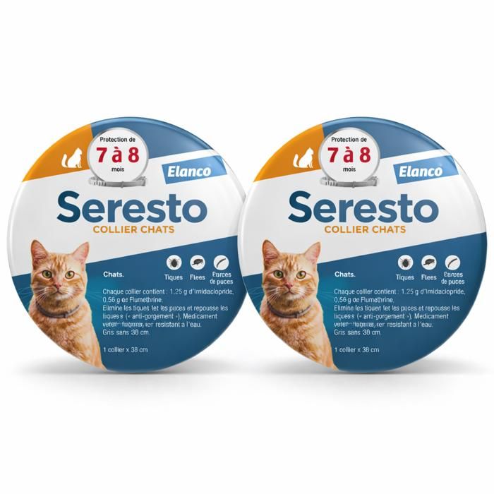 Seresto Chat lot de 2 colliers antiparasitaires