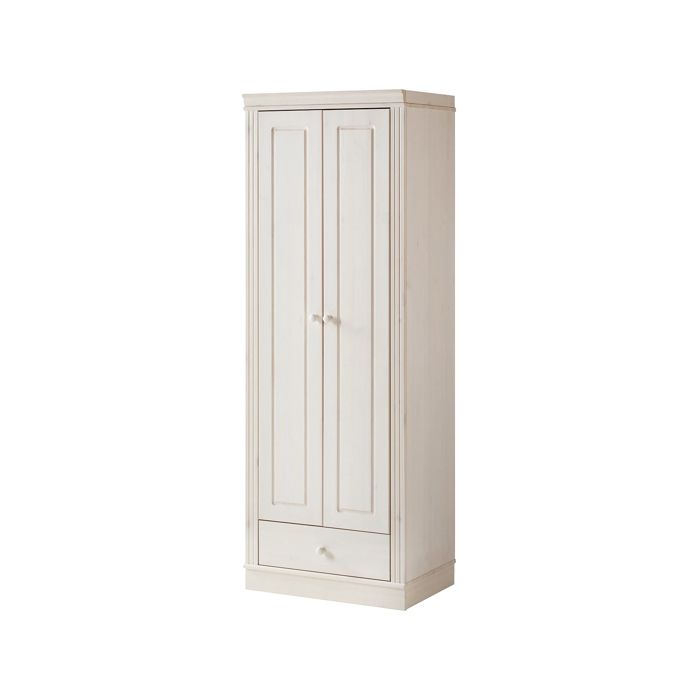 Anita-armoire En Pin Blanc Avec Deux Portes Et Un Tiroir Anita-armoire En Pin Blanc Avec Deux Portes Et Un Tiroir