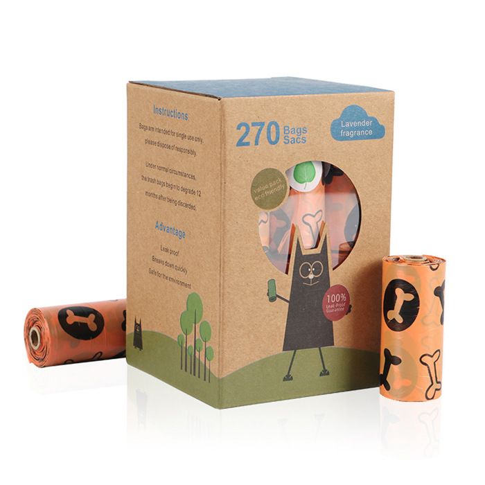Sacs à crottes biodégradables - Phoesky - 18 rouleaux - Extra épais - Étanches - 9x13 pouces - Parfum lavande